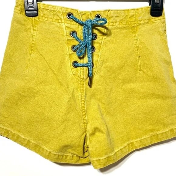 Anthropologie Pilcro Wide Leg Sailor Shorts in Chartruese Sz 25 NWT‎ - Picture 5 of 10